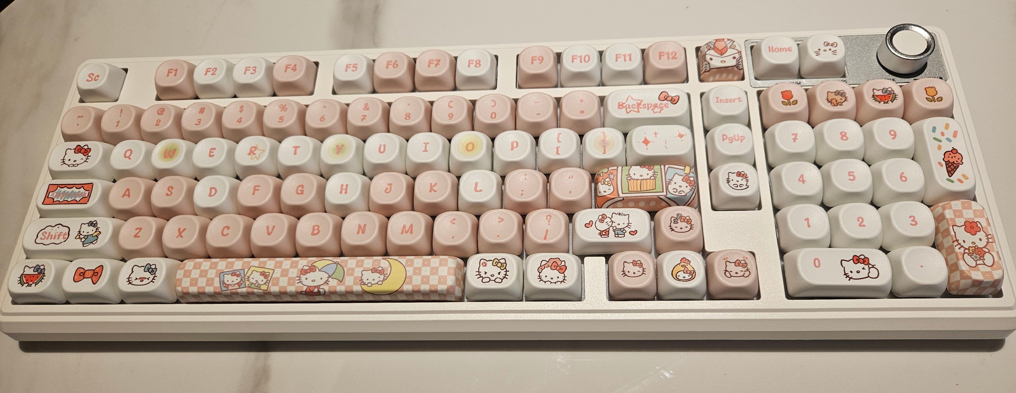 The Hello Kitty Pink Ribbon Mechanical Keyboard