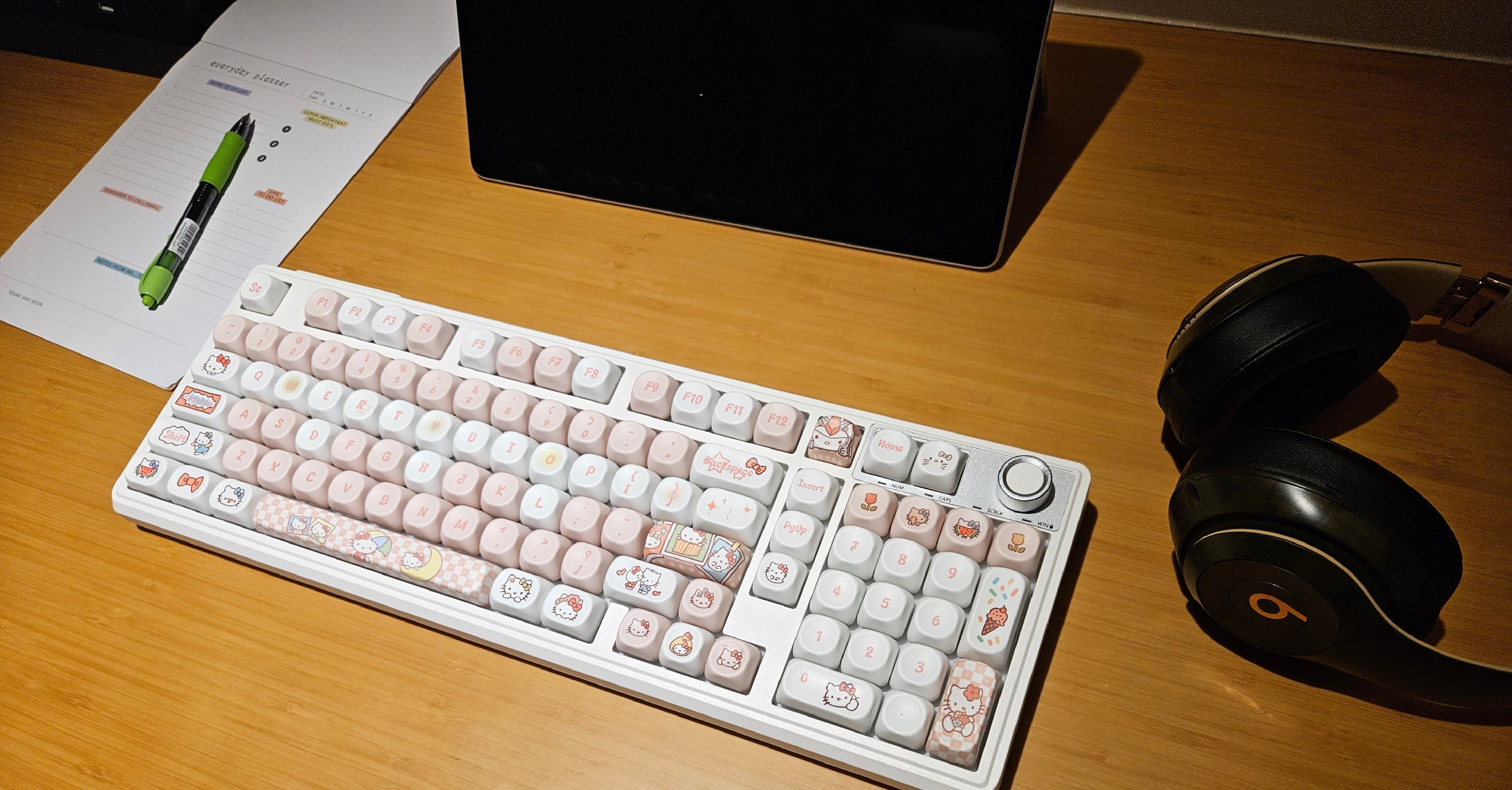 The Hello Kitty Pink Ribbon Mechanical Keyboard