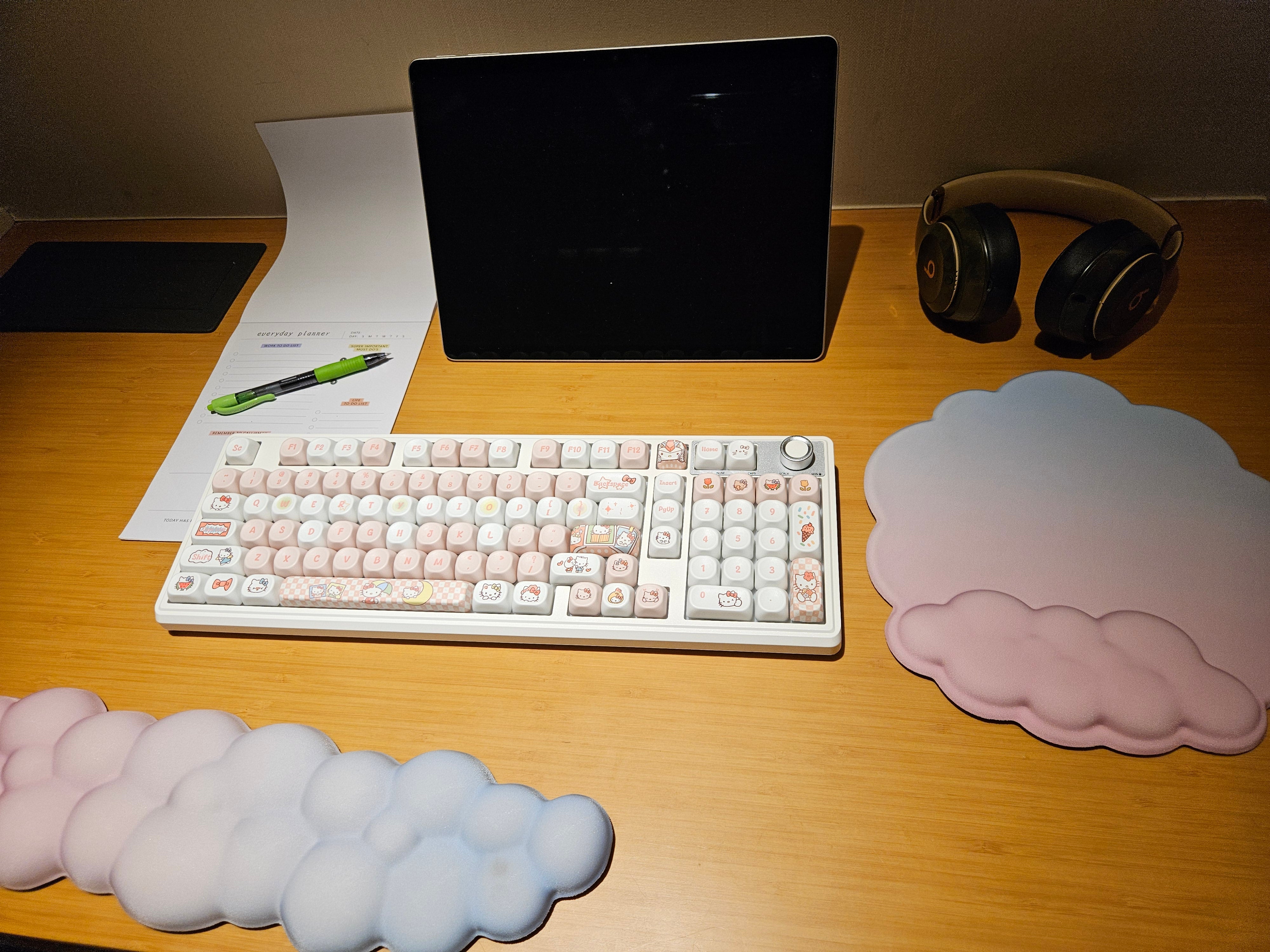 The Hello Kitty Pink Ribbon Mechanical Keyboard