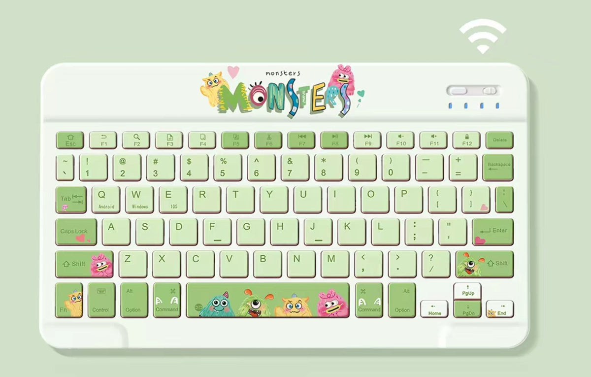 Green Little Monsters Tablet Ipad Keyboard