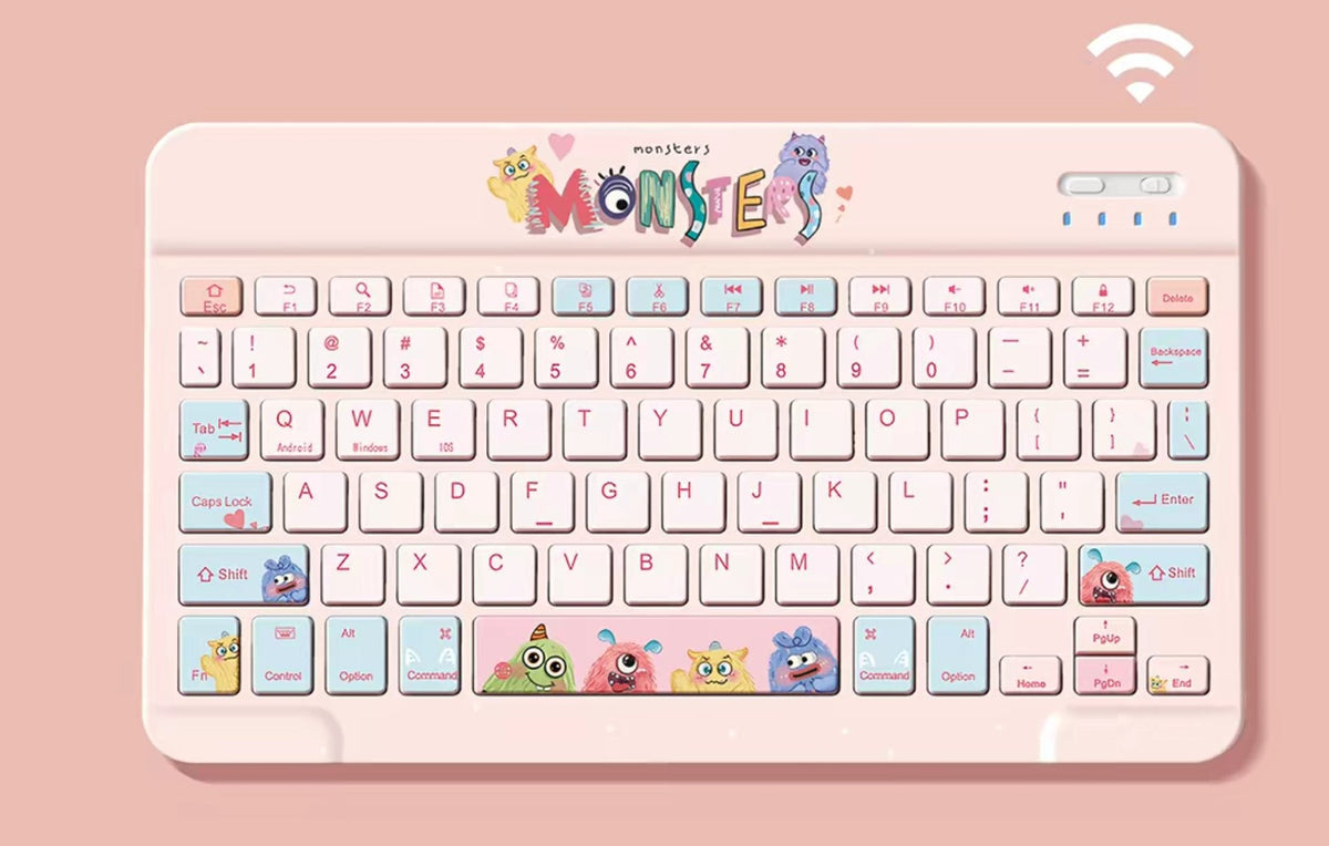 Pink Little Monsters Tablet Ipad Keyboard